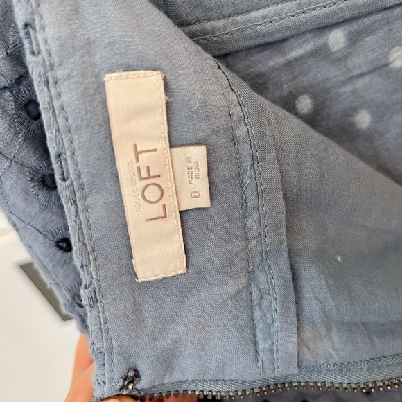 Loft French Blue Eyelet A-Line Skirt - Picture 7 of 7